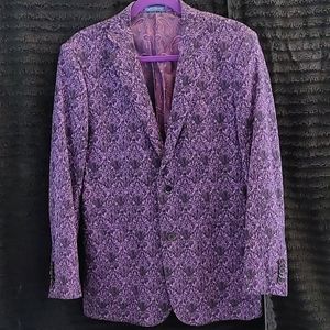 English Laundry Purple Damask pattern Sport Coat